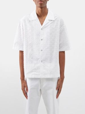 Le17septembre Homme - Textured Cotton-blend Short-sleeved Shirt - Mens - White