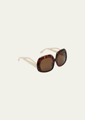Lea Round Two-Tone Acetate Sunglasses