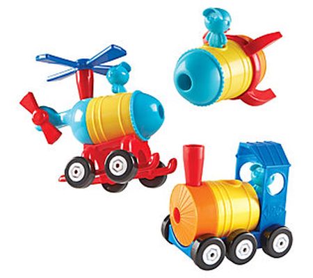 Learning Resources 1-2-3 Build It Train-Rocket- Helicopter Set