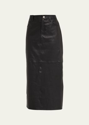 Leather 5-Pocket Long Skirt