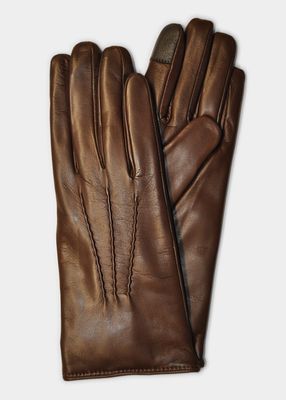 Leather & Cashmere Touch Screen Gloves