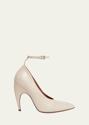 Leather Ankle-Strap Pumps