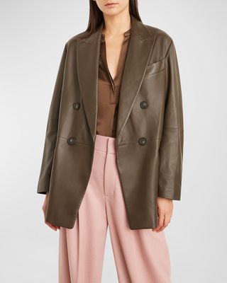 Leather Blazer Coat