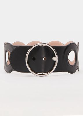 Leather Circle Cut-Out Belt