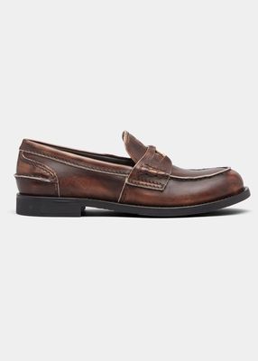 Leather Coin Penny Loafers