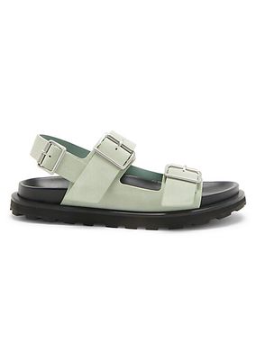 Leather Double-Buckle Sandals