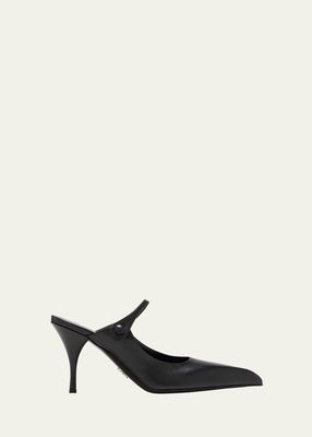 Leather Mary Jane Mule Pumps