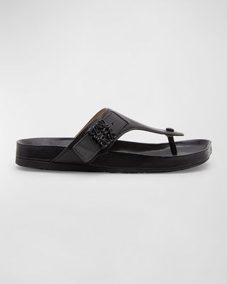 Leather Medallion Comfort Thong Sandals