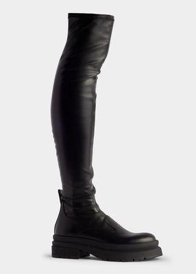Leather Over-The-Knee Legging Boots