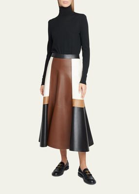 Leather Patchwork Skirt