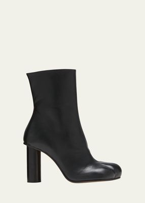Leather Paw-Toe Ankle Boots