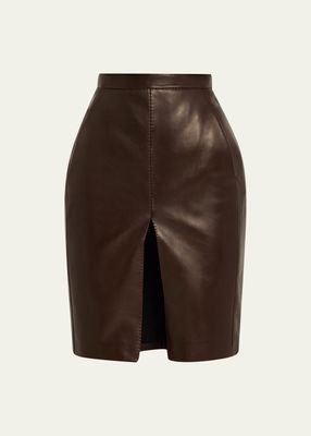 Leather Pencil Mini Skirt