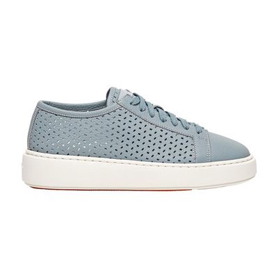 Leather perforated sneakers