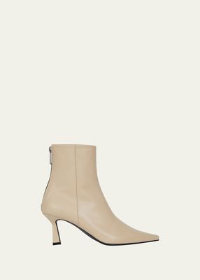 Leather Point-Toe Ankle Booties
