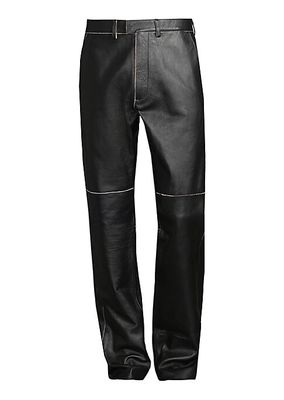 Leather Relaxed-Fit Trousers