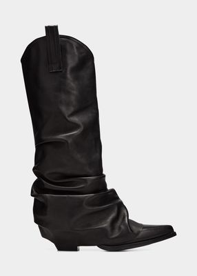 Leather Sleeve Cowboy Boots