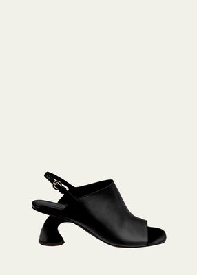 Leather Slingback Mule Sandals