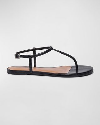 Leather Slingback Thong Sandals