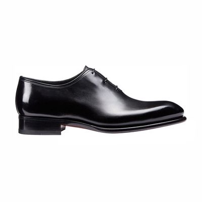 Leather wholecut lace-up shoes