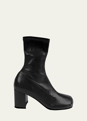 Leather Zip Block-Heel Boots