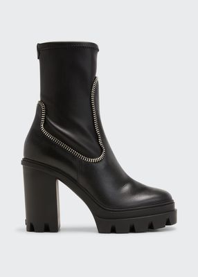 Leather Zipper Pull-On Boots