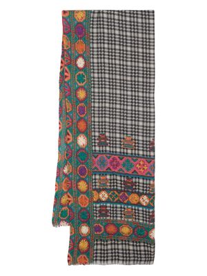 Leathersmith of London check-print wool scarf - Black