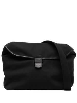 Leathersmith of London embossed-logo detail messenger bag - Black