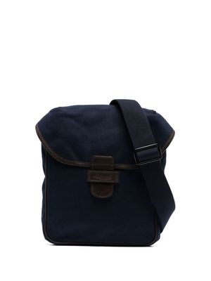 Leathersmith of London embossed-logo detail shoulder bag - Blue