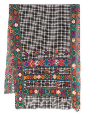 Leathersmith of London graphic-print frayed scarf - Multicolour