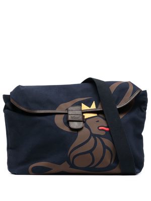 Leathersmith of London Lion canvas messenger bag - Blue