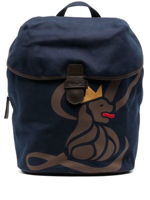 Leathersmith of London Lion-print detail backpack - Blue