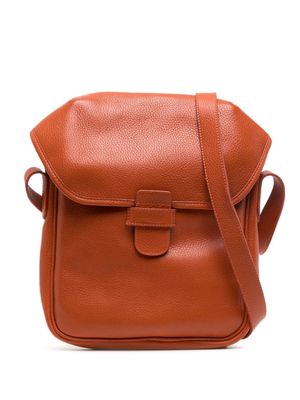 Leathersmith of London logo-debossed leather shoulder bag - Orange