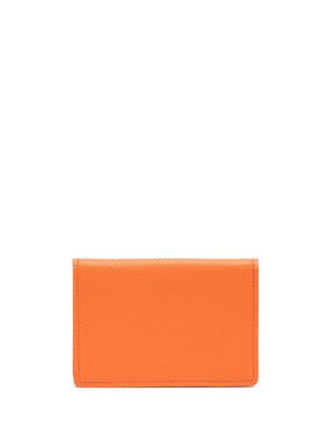 Leathersmith of London logo-detail leather card holder - Orange