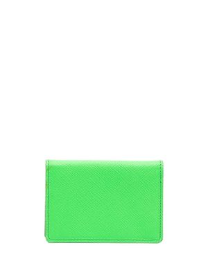 Leathersmith of London logo-detail leather cardholder - Green