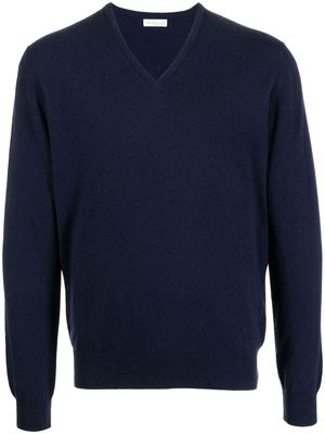Leathersmith of London V-neck knit jumper - Blue