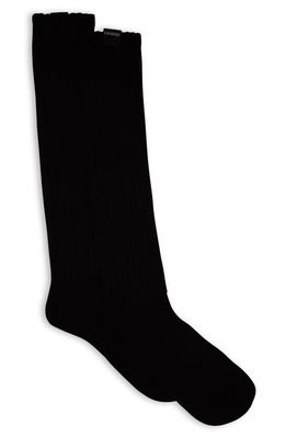 LECHERY Gender Inclusive Scrunch Crew Socks in Black