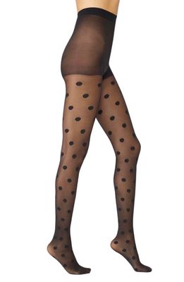 LECHERY Large Dot Tights in Black