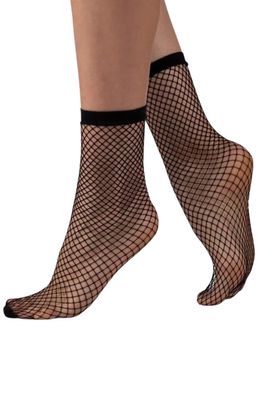 LECHERY® 2-Pack Fishnet Crew Socks in Black 