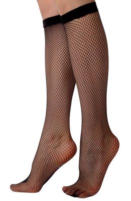 LECHERY® Fishnet Knee High Socks in Black