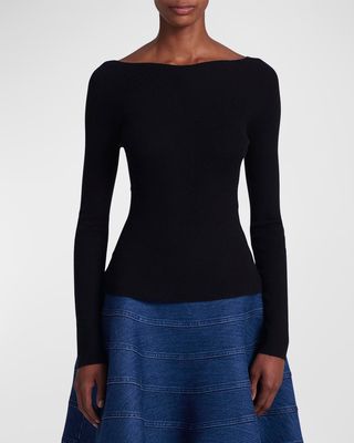 Lee Boat-Neck Long-Sleeve Cashmere Sweater