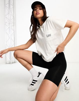 Lee boxy fit pocket logo tee in off white