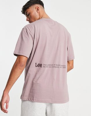 Lee central logo loose fit t-shirt in lilac wash-Purple