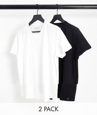Lee cotton 2 pack fitted t-shirt in black/white - MULTI
