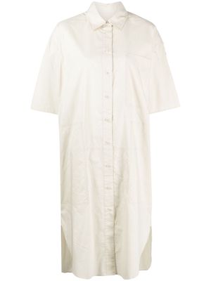 Lee Mathews high-low cotton shirt dress - Neutrals