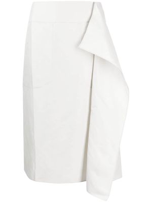 Lee Mathews high-waisted draped midi skirt - White