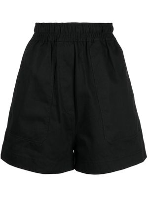 Lee Mathews high-waisted organic cotton shorts - Black