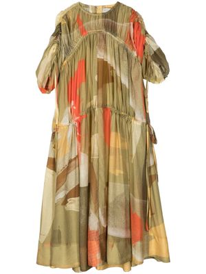 Lee Mathews Maya abstract-print maxi dress - Green