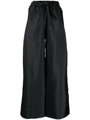 Lee Mathews Penny wide-leg taffeta trousers - Black