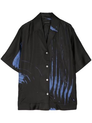 Lee Mathews Pip painterly-print shirt - Black