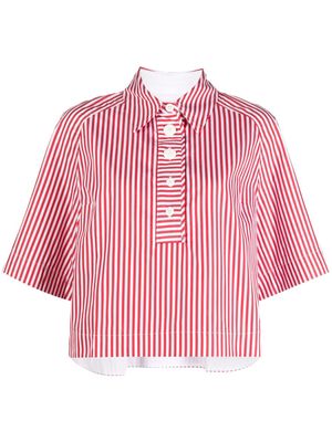 Lee Mathews striped cotton shirt - Red